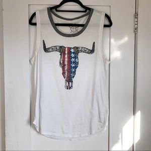 Chaser Light Cream Patriotic Bullhorn Muscle Tee